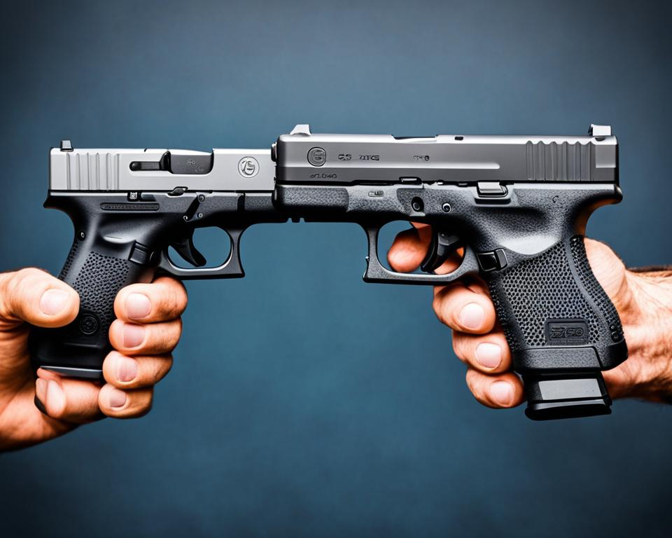 Glock 43X vs Sig P365 Ergonomics Image